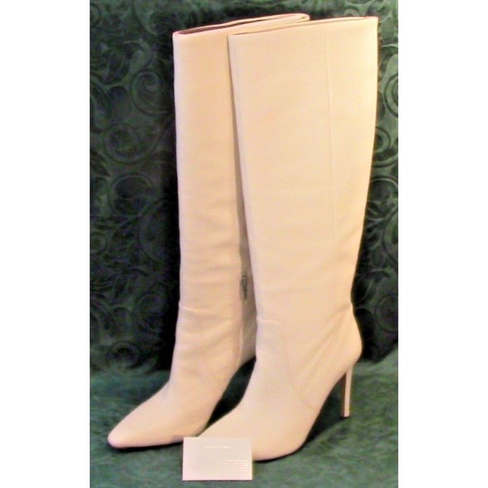 Vince Camuto Emily Knee High Boots 3" Heel in Coconut Cream Leather Size 10M New